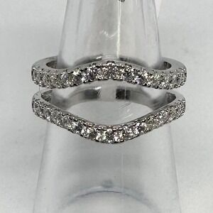 Moissanite Diamond Enhancer Ring Guard Wedding Band Anniversary 925 18k